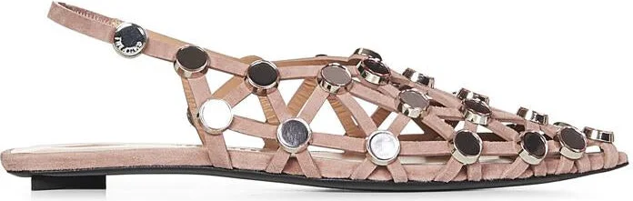 The Attico "Grid" Ballet Shoes