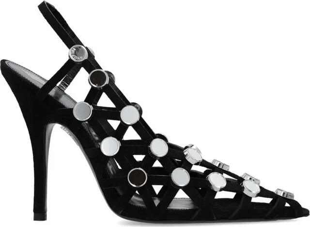 The Attico Grid Pointed Toe Pumps