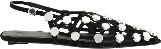 The Attico Grid Slingback Ballerina Flats