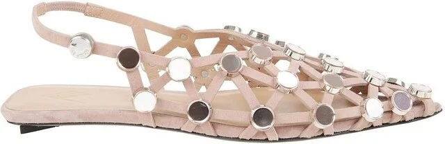 The Attico Grid Slingback Ballerina Flats