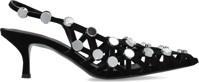 The Attico Grid Slingback Pumps