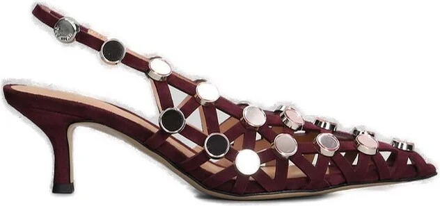 The Attico Grid Slingback Pumps