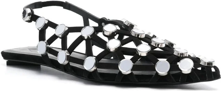 The Attico Grid Slingback Sandals - Image 2