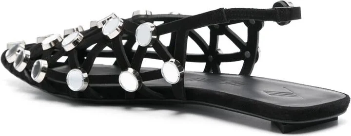 The Attico Grid Slingback Sandals - Image 3