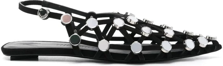 The Attico Grid Slingback Sandals