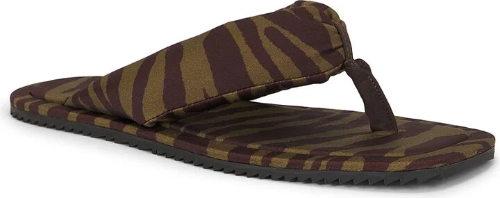 THE ATTICO Indie Flat Thong Sandal in Olive,Brown - Image 2