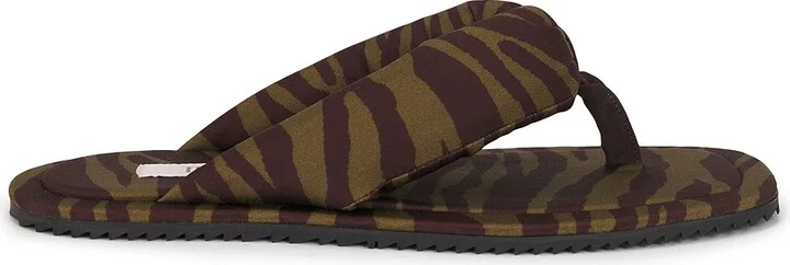 THE ATTICO Indie Flat Thong Sandal in Olive,Brown