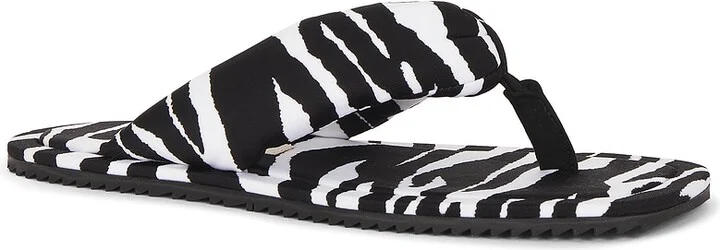 THE ATTICO Indie Flat Thong Sandal in White,Black - Image 2