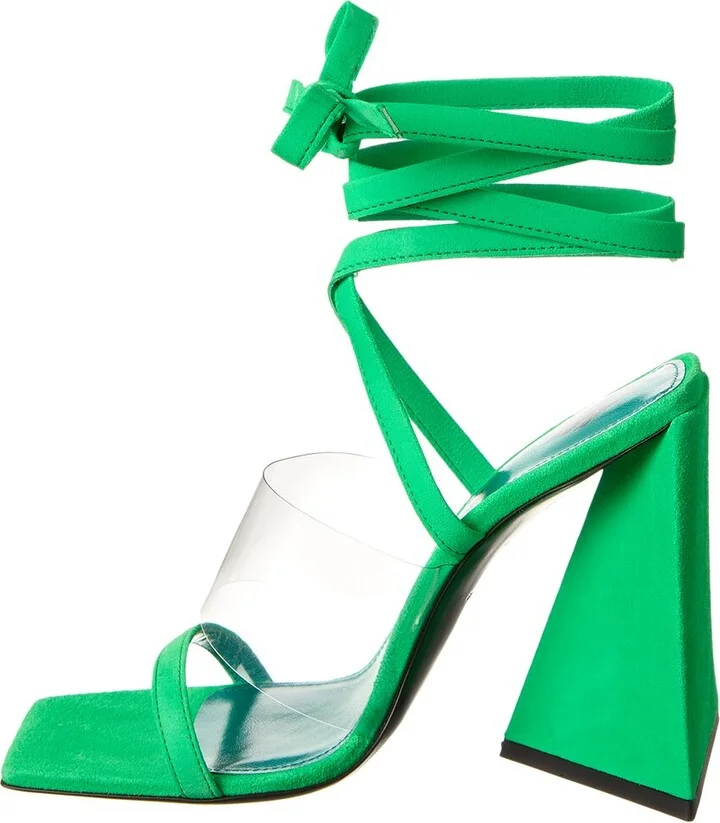 The Attico Isa Suede & Vinyl Sandal - Image 2