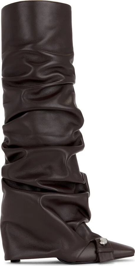 THE ATTICO Juno 95mm Knee High Boot in Chocolate