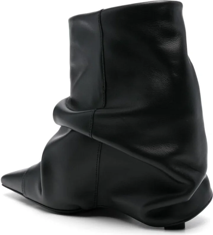 The Attico Juno Leather Ankle Boots With Heel - Image 3