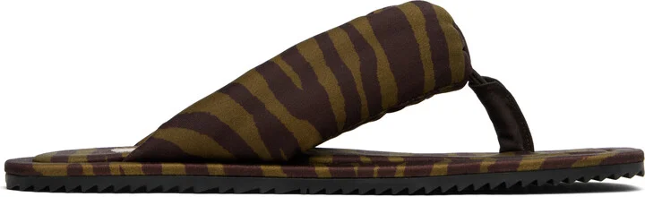 The Attico Khaki & Brown Indie Flip-Flops