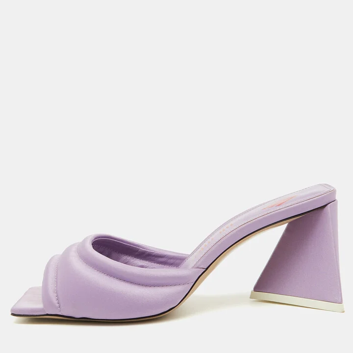 The Attico Light Purple Satin Devon Slide Sandals Size 38.5