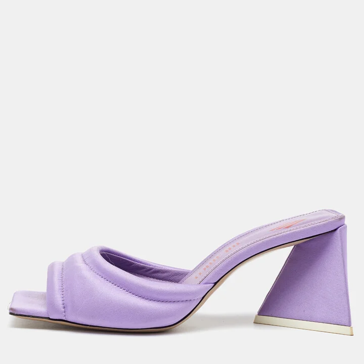 The Attico Light Purple Satin Devon Slide Sandals Size 38
