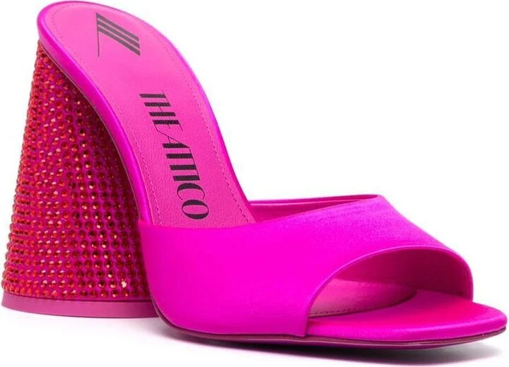 The Attico Luz Crystal Embellished Satin Mules - Image 4