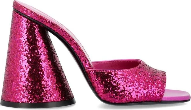 The Attico Metallic Open-Toe Slip-On Mules