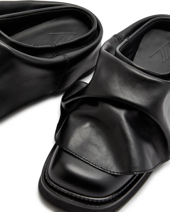 The Attico Mini Robin Gathered Leather Mules - Image 4