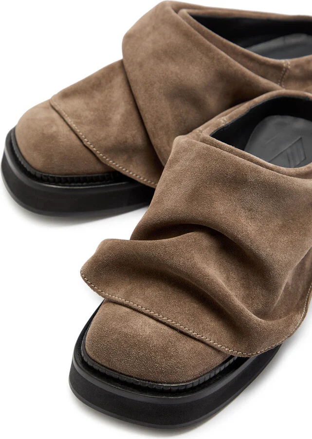 The Attico Mini Robin Gathered Suede Mules - Image 3