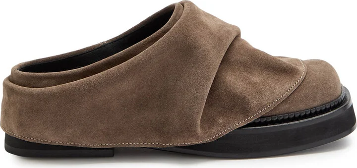 The Attico Mini Robin Gathered Suede Mules