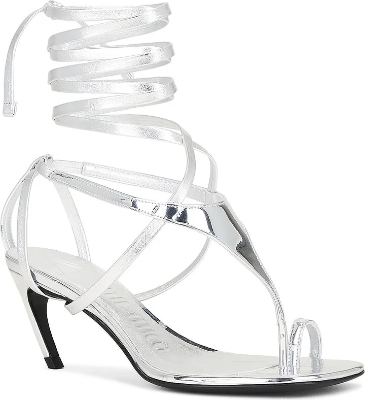 THE ATTICO Nova Sandal in Metallic Silver - Image 2