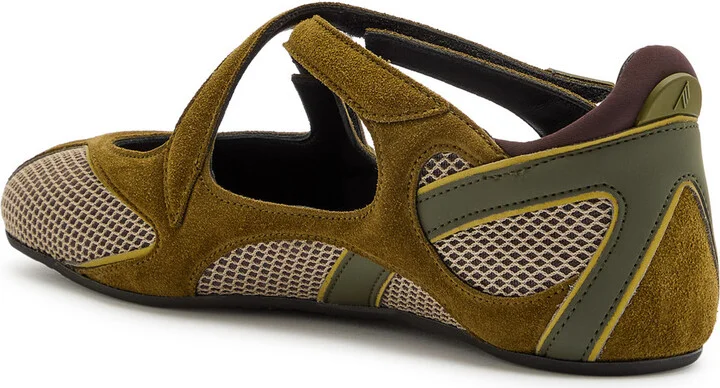The Attico Panelled Mesh-knit Ballet Flats - Image 2