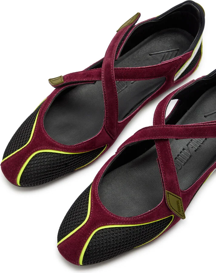 The Attico Panelled Mesh-knit Ballet Flats - Image 6