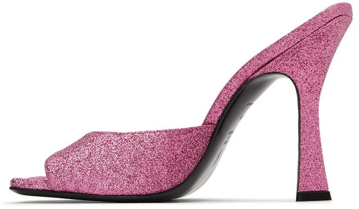 The Attico Pink Anais Heeled Sandals - Image 3