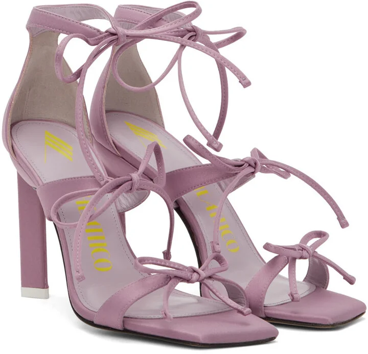 The Attico Pink Aria Heeled Sandals - Image 4