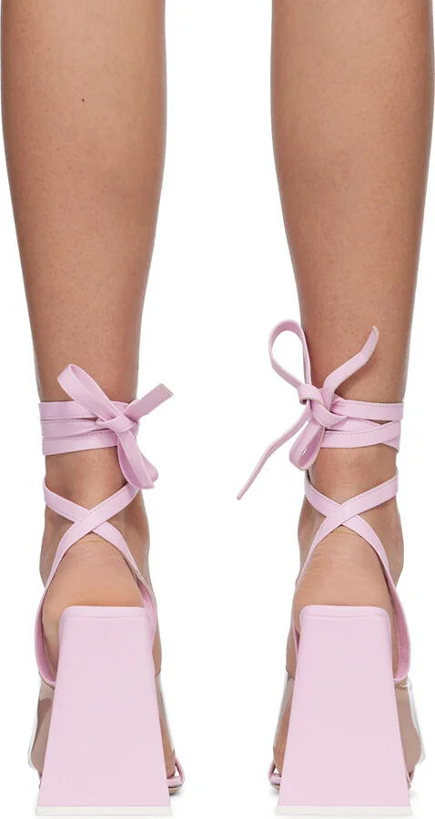 The Attico Pink Isa Heeled Sandals - Image 2