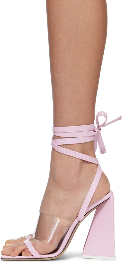 The Attico Pink Isa Heeled Sandals - Image 3
