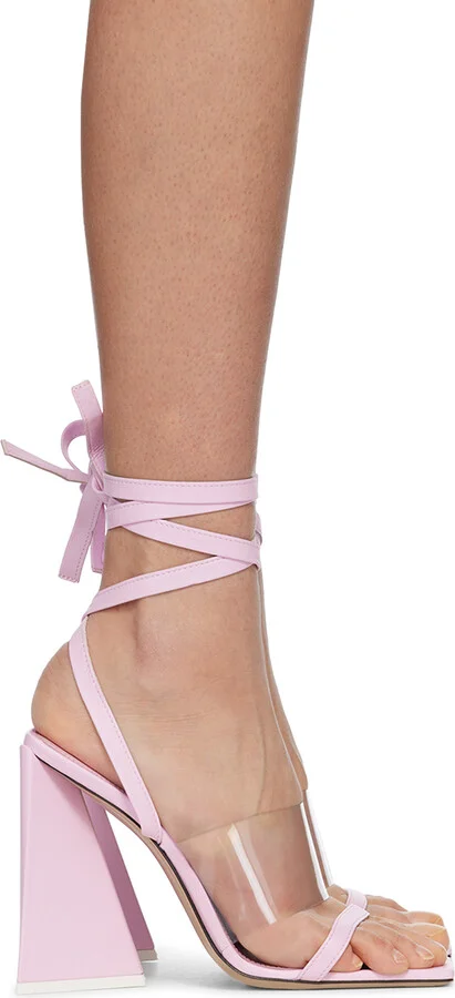 The Attico Pink Isa Heeled Sandals