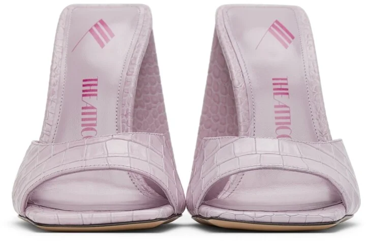 The Attico Pink Leather Devon Heeled Sandals - Image 2