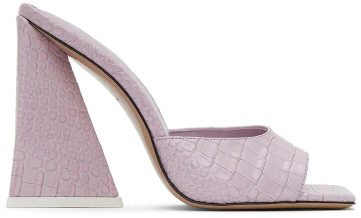 The Attico Pink Leather Devon Heeled Sandals