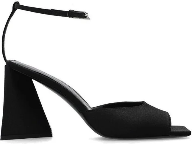 The Attico Piper Square Toe Satin Sandals