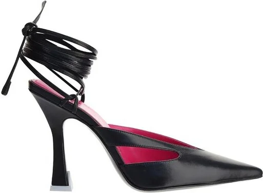 The Attico Pointed-Toe Lace-Up Pumps