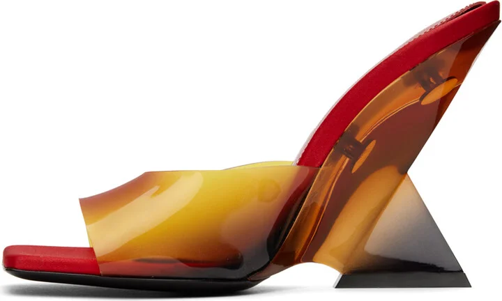 The Attico Red Cheope Heeled Mules - Image 3