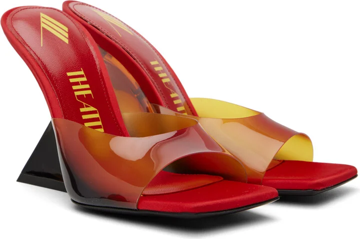 The Attico Red Cheope Heeled Mules - Image 4