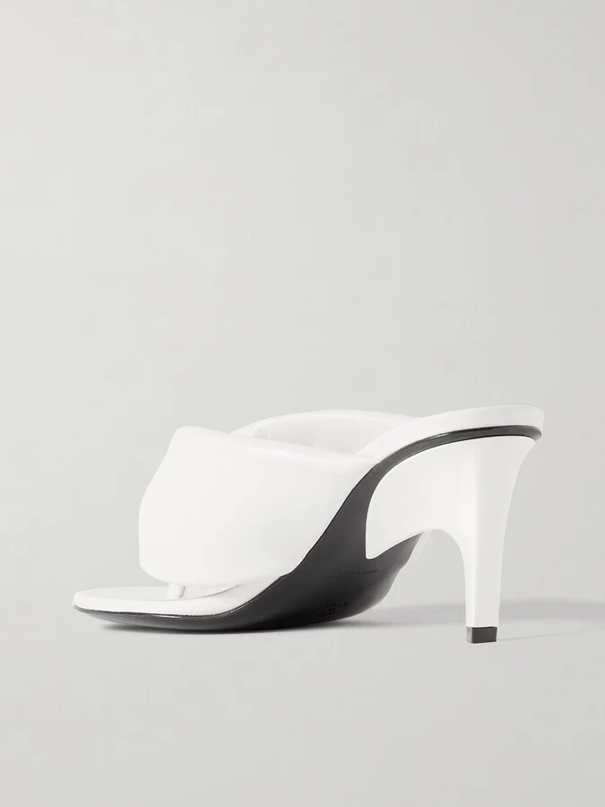The Attico - Rem Padded Leather Mules - White - Image 3