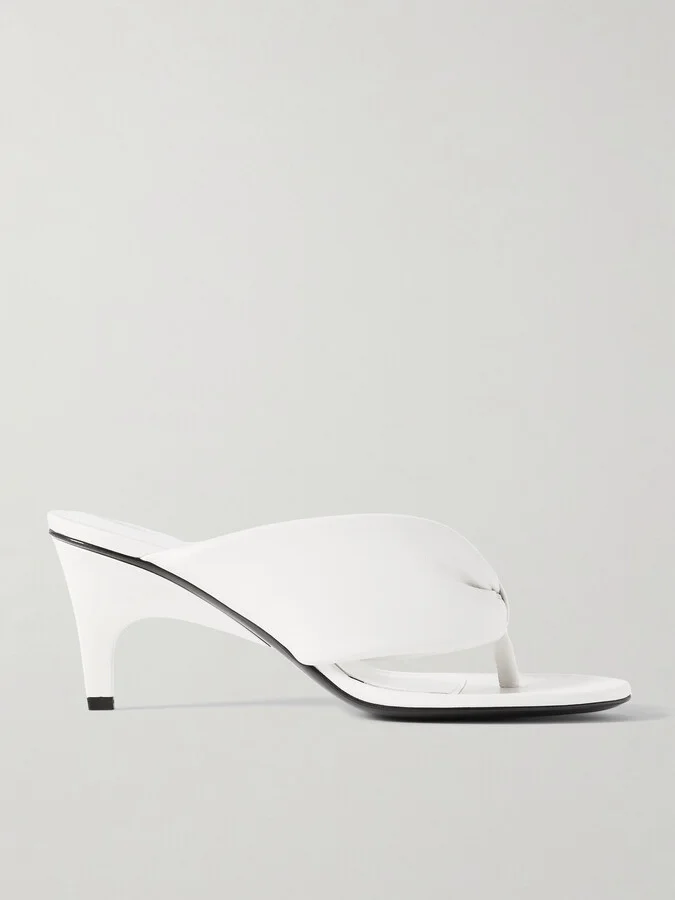 The Attico - Rem Padded Leather Mules - White