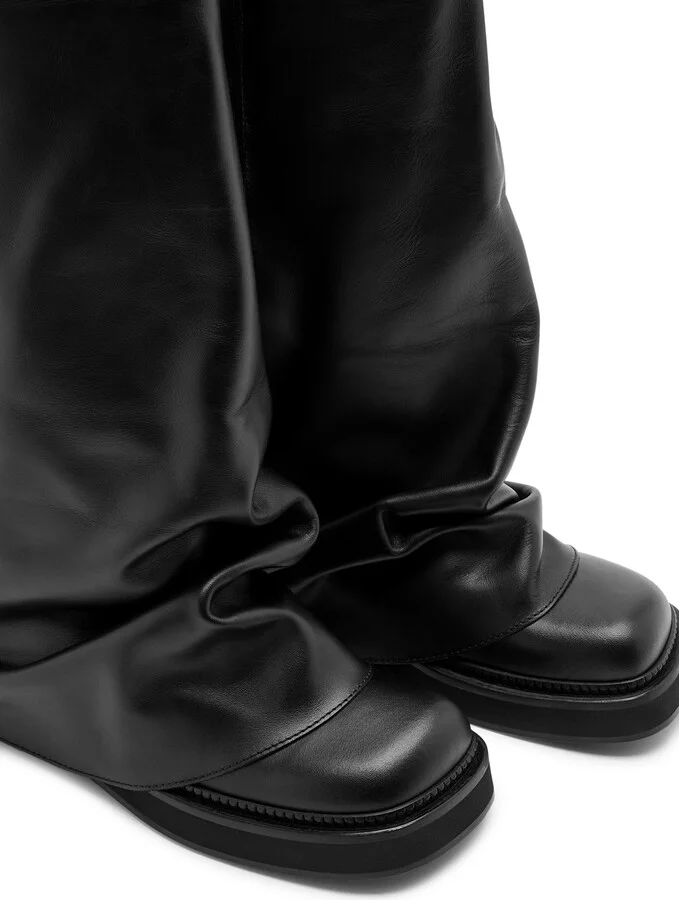 The Attico Robin Layered Leather Combat Boots - Image 3