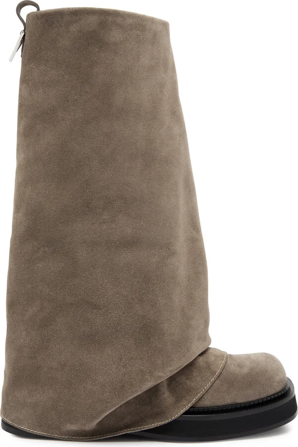 The Attico Robin Layered Suede Combat Boots
