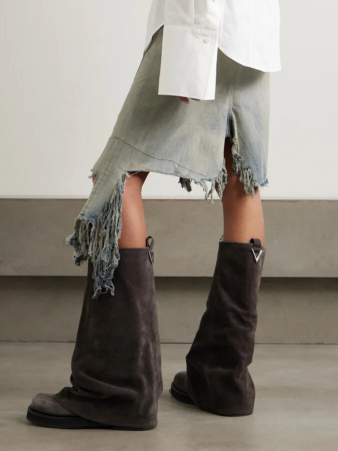 The Attico - Robin Suede Knee Boots - Gray - Image 2