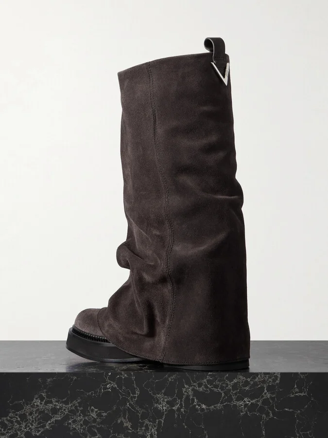 The Attico - Robin Suede Knee Boots - Gray - Image 3