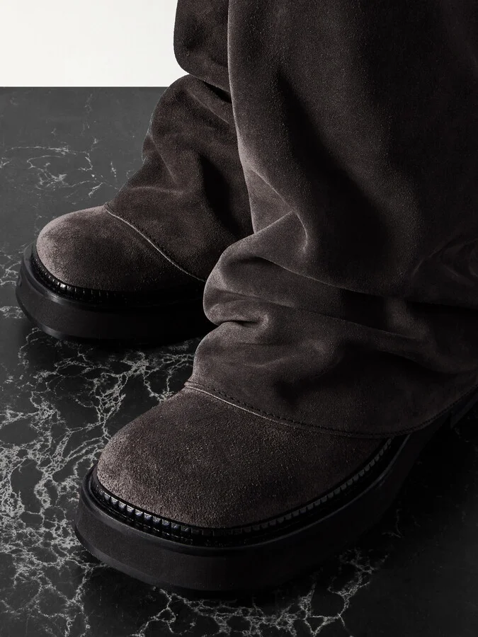 The Attico - Robin Suede Knee Boots - Gray - Image 4