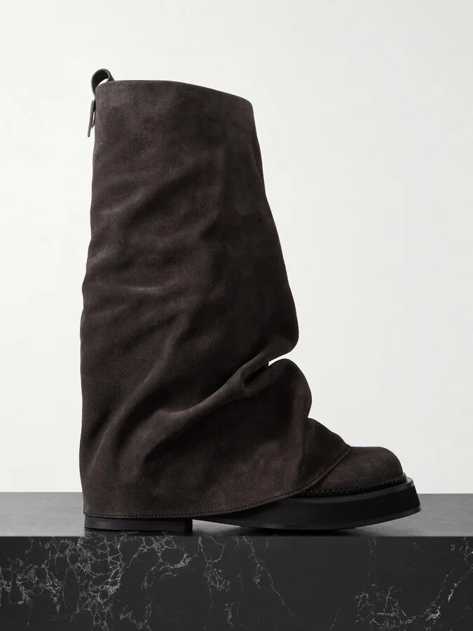 The Attico - Robin Suede Knee Boots - Gray