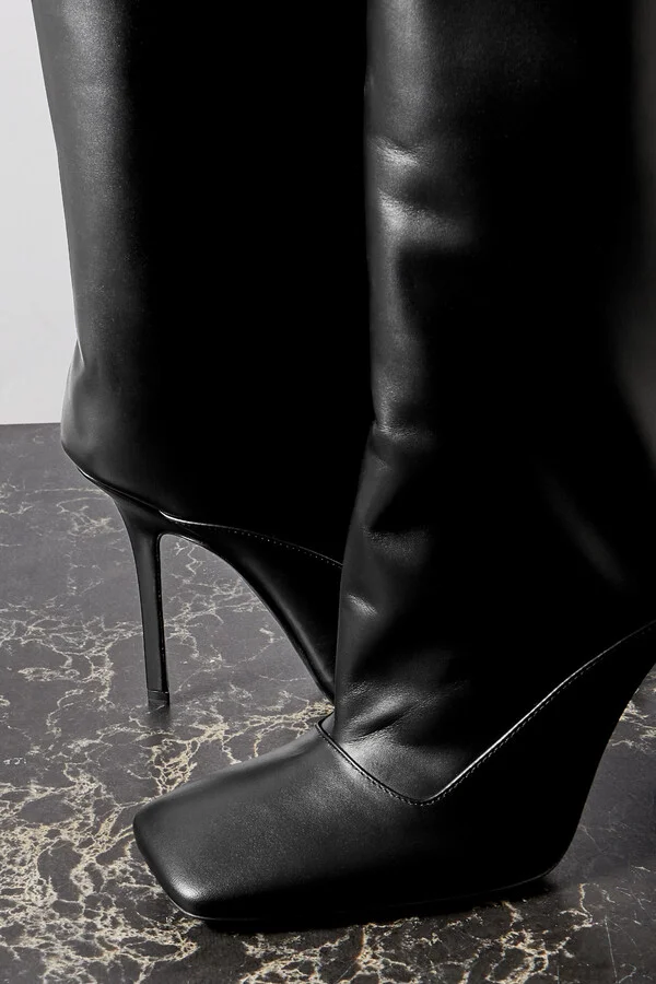 The Attico - Sienna Leather Knee Boots - Black - Image 4