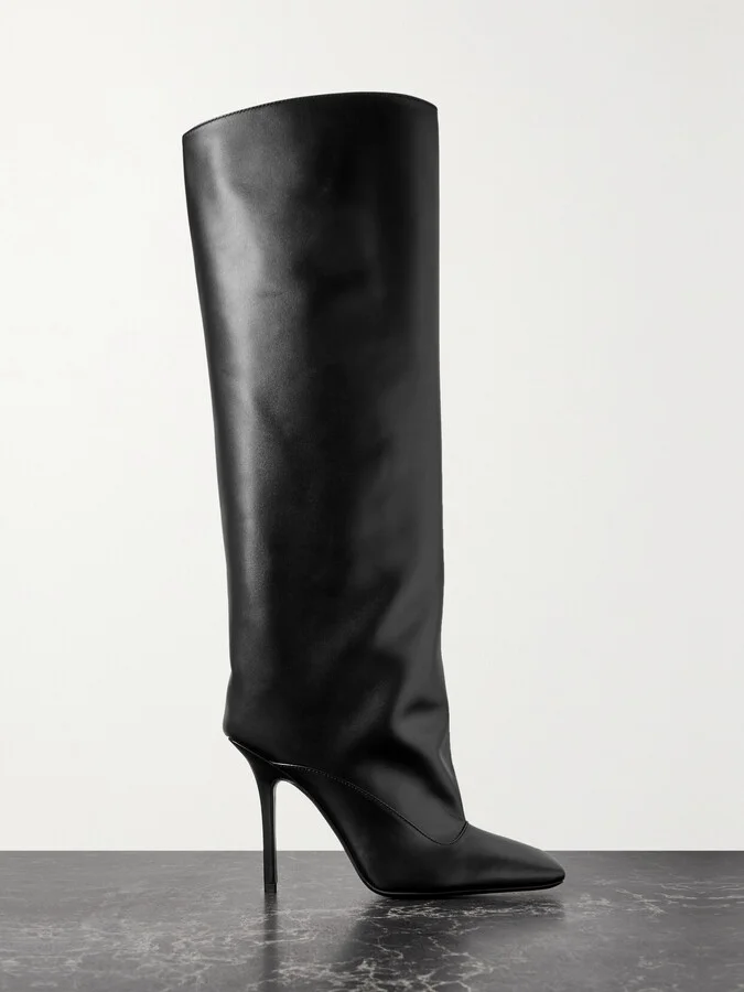 The Attico - Sienna Leather Knee Boots - Black