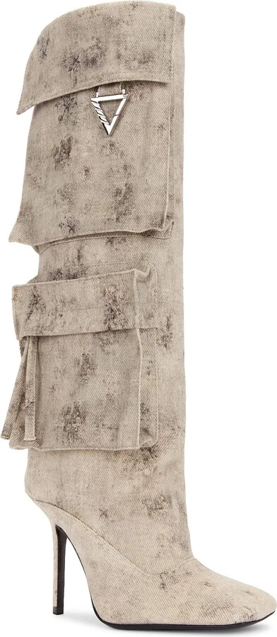 THE ATTICO Sienna Tube Boot in Beige - Image 2