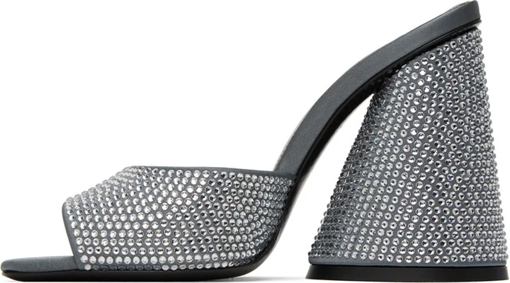 The Attico Silver Luz Heeled Sandals - Image 3