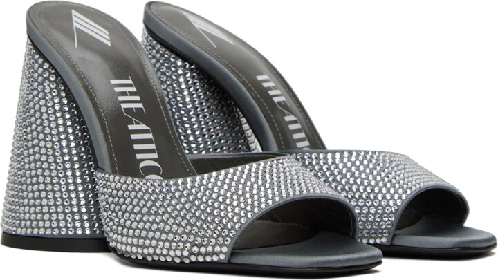 The Attico Silver Luz Heeled Sandals - Image 4